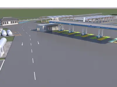 EV Charging Station 1 3D model