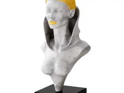 Abstract Woman Scarf Bust 3D model