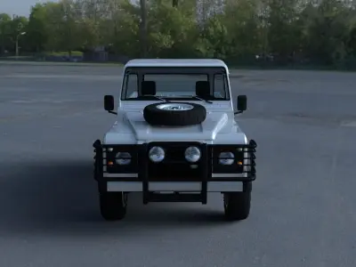 Land Rover Defender 90 Pick Up w interior HDRI 3D model