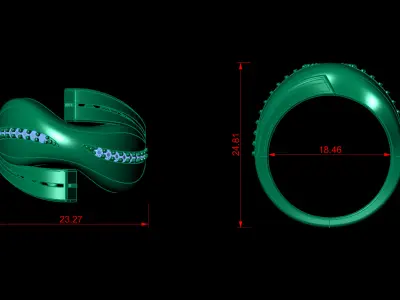 Luxury jewelry ring 3D print model