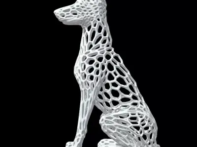 Doberman Voronoi Style 3D print model