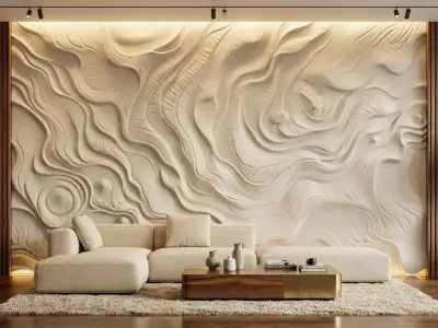modern panel wall decor set relief stl mural CNC 162 3D model
