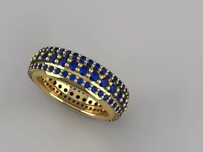 Diamond Eternity Ring Size 7 Gold Silver Platinum Luxury Jewelry 3D print model