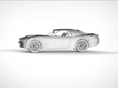 Dodge Challenger RT 840 Low-poly 3D model