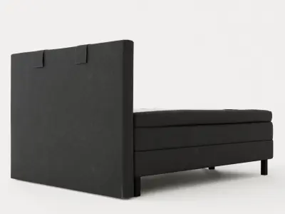 Lucky Continental Bed 160x200mory Black Low-poly 3D model