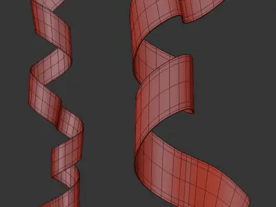 Abstract Metal Ribbon Wall Sculpture 3D model