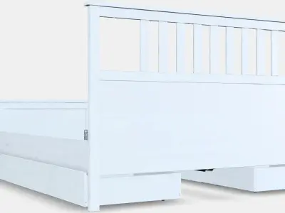 HEMNES Bed frame with 4 storage boxes Low-poly 3D model