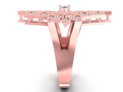 Luxury Floral Cluster Diamond Ring for Women 2767 3D print model