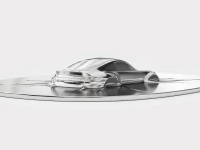 Porsche 911 GTS wall sculpture 3D model