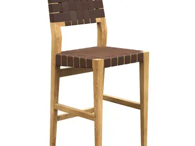 RH Vero Leather Stool premium 3d model Low-poly 3D model