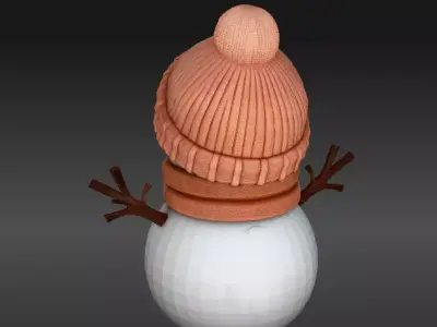 Cute Snowman Buddy Adorable Winter Mini Figurine 3D Model Print 3D print model