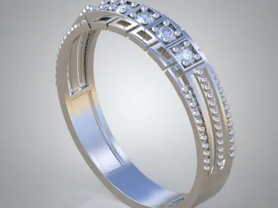Diamond ring 0531 3D printable model Free 3D print model
