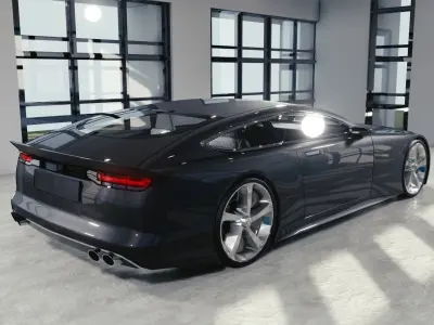 BLENDER EEVEE Brandless Sports GT coupe Low-poly 3D model