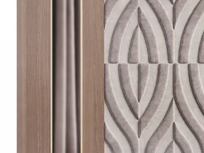 Decorative wall panel and headboard 3 3D model