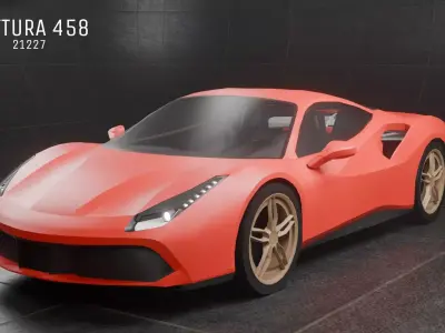 Ferrari 458 Low poly  Low-poly 3D model