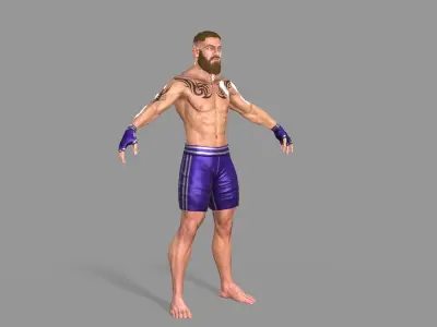 UFC Boxer Low-poly 3D model