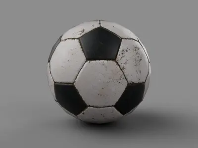 Worn out soccer football ball - Game Ready Low-poly 3D model
