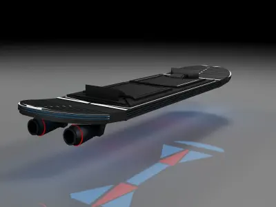 Futuristic Hoverboard Low-poly 3D model