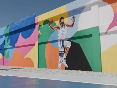 Colorful Basketball Court 3D model - Blender 3D model