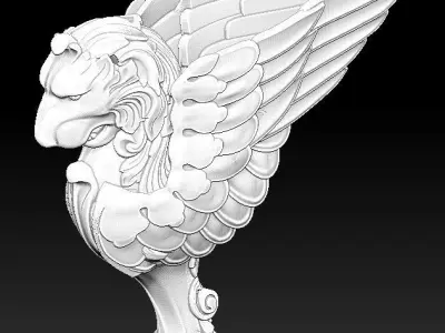 fly lion leg statue 3D print model