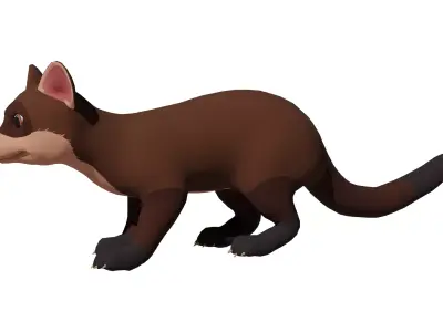 Cartoon Marten Low-poly 3D model