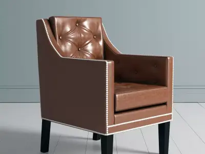 Cocktail Leather Armchair 3D model