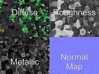 Formula  Car Model Pack with Vibrant Green and Black Design Low-poly 3D model