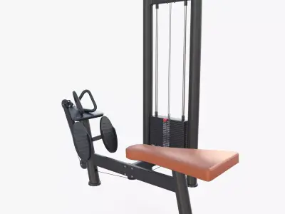 Pulley row Low-poly 3D model