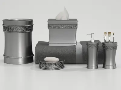 Bathroom decorative set 5 3D model