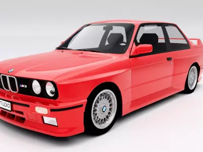 BMW M3 Coupe E30 1986 Low-poly 3D model