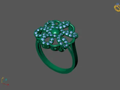 STL 3DM Women Ring Womens Ring Diamonds With Stone Model 3D print model
