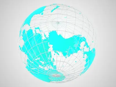 Globe News Skeleton Light Blue 3D model