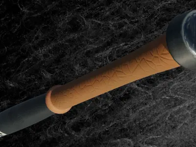 STEEL BASEBALL BAT Low-poly 3D model