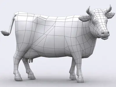 3DRT - Cow Low-poly 3D model