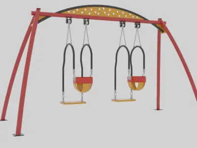Playground Metal Double Swing - 02 3D model