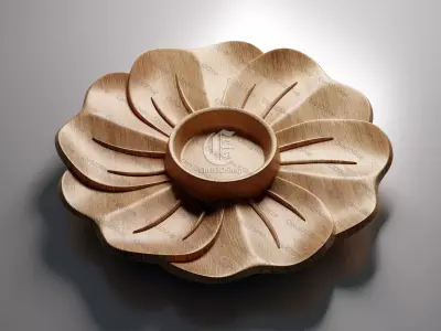 Flower Shaped Tray V2 - 3D STL Files For CNC and 3D Printer  3D model