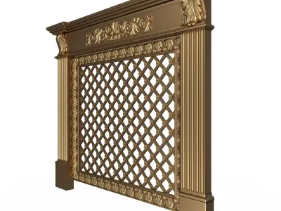 Radiator Cover Decorative Screening Grille Panel 012 Low-poly 3D model