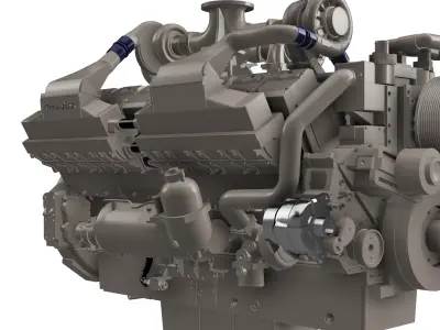 Cummins QSK60 CM500 DIESEL ENGINE 3D print model