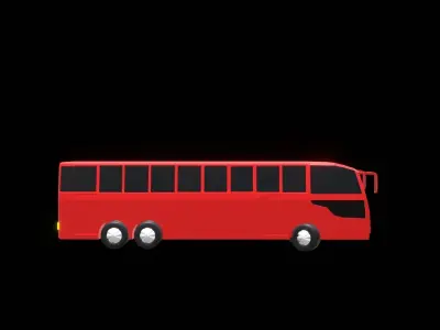 Realistic Bus 3D Model for Game Development Animation Projects Low-poly 3D model