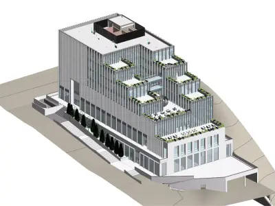 Commercial Office BIM Project LOD 400 3D model