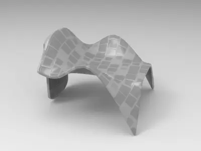 Okina Chair Low-poly 3D model