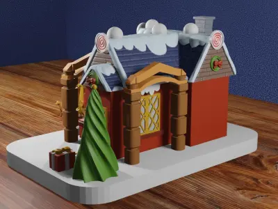 Christmas House 3D or Candy Shop For 3D Printing 3D print model