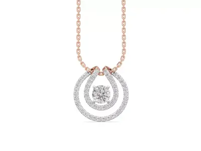 Double Halo Diamond Pendant with Pointer Diamond 3D print model