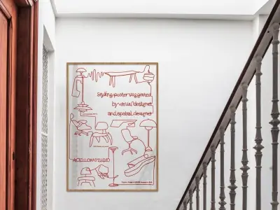 Mid-Century Interior Furniture 3D model