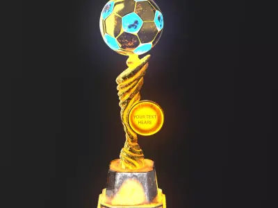 Trophy Cup Hot Neon Low-poly 3D model