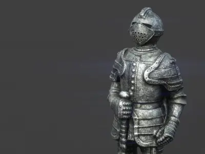 Medieval Knight Statue 4 3D model