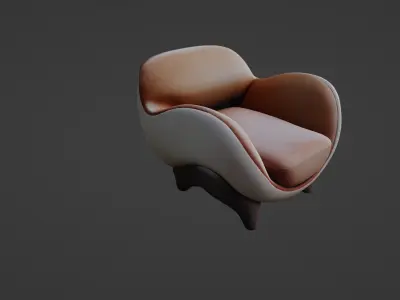 Modern Sculptural Armchair Design 3D model
