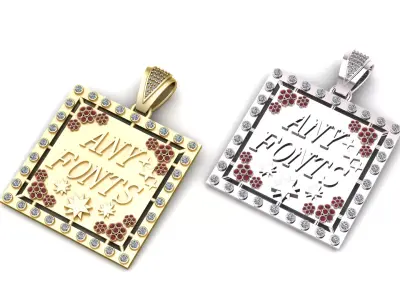 customizable name pendant 3D print model