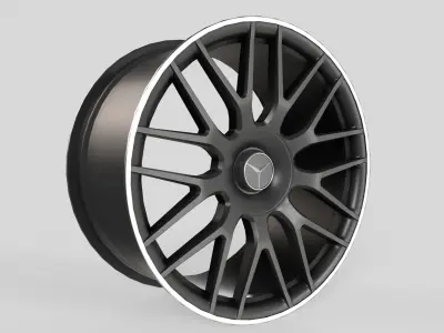 Car Rim Wheel Mercedes-benz c63 AMG 19 inch Low-poly 3D model