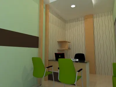 interior bank modeling 3D model